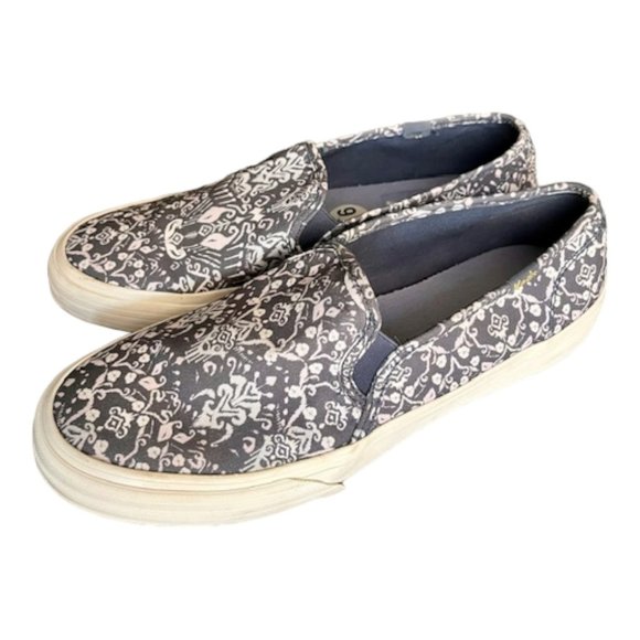 Keds Double Decker Mosaic Canvas Slip-On Sneaker - Blue/White - 9.5 - Picture 3 of 13